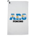 thumbnail image 1 of Argentina Fencing - Olympic Games - Rio - Flag Golf Towel with Carabiner Clip, 1 of 5