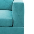 thumbnail image 4 of Hommoo Flannelette 4-Seat L-Shape Sectional Couch Sofa, Living Room Furniture Sets, Green(No Ottoman), 4 of 6