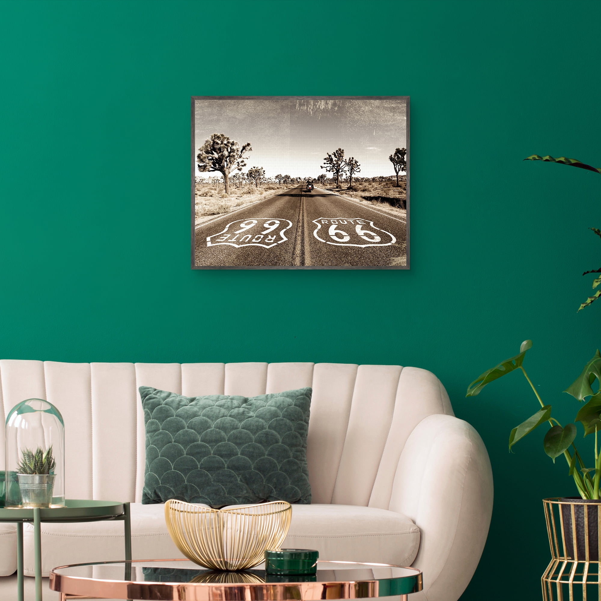 Vintage Road Trip Route 66 by Belle Maison Framed Canvas Art Print
