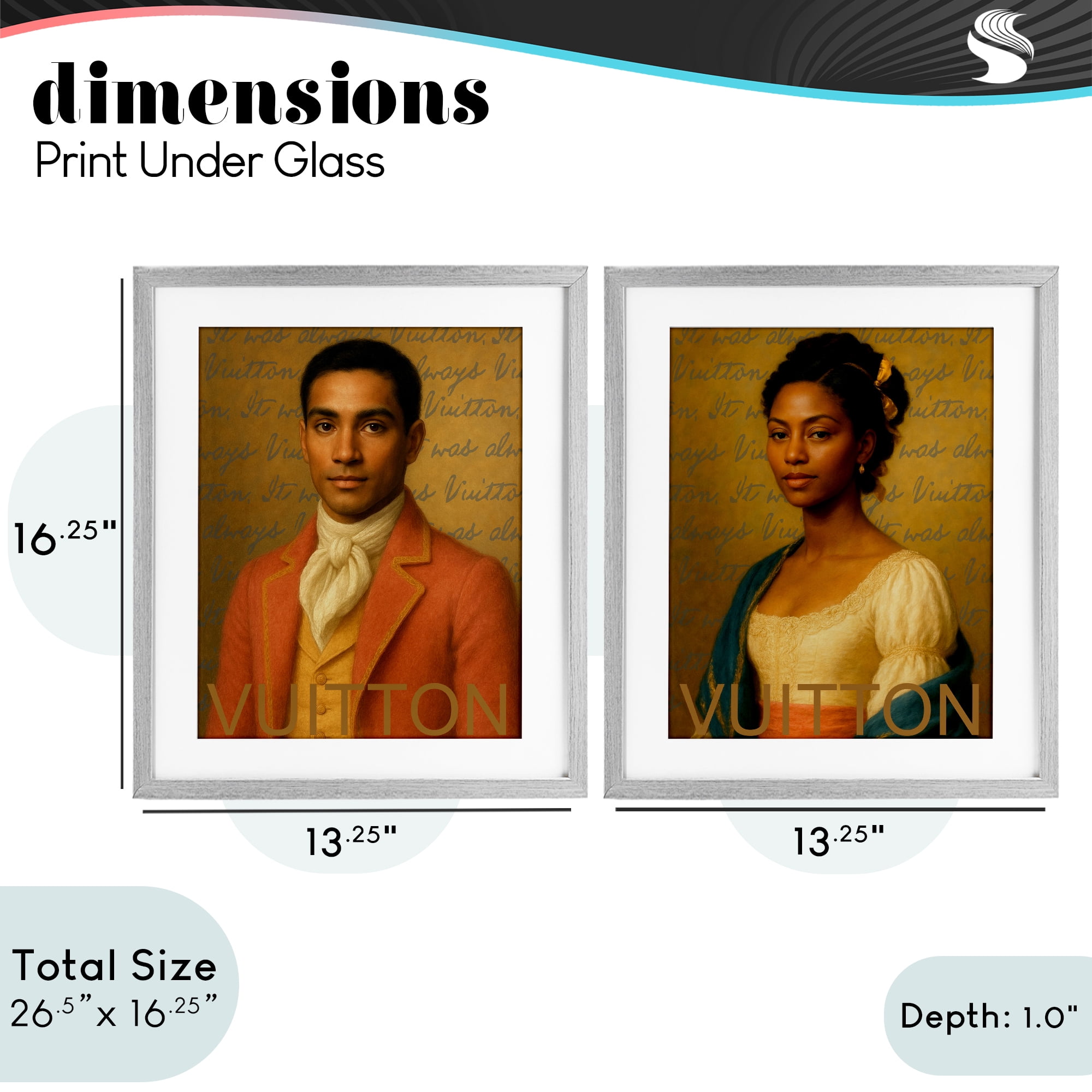 Stupell Industries Vintage Fashion Pair 2 Piece Gray Framed Print Under Glass Set, design by Grotto Studios