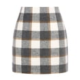 thumbnail image 2 of Qwertyu Plaid Pencil Skirts for Women High Waist A Line Slim Fit Mini Skirt Trendy Casual Stretch Short Workwear Skirts Light Gray S, 2 of 5