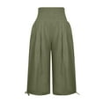 thumbnail image 4 of Crop Pants for Women Dgankt Women's Loose Shrink Wide Leg Pants High Waisted Straight Pants, 4 of 6