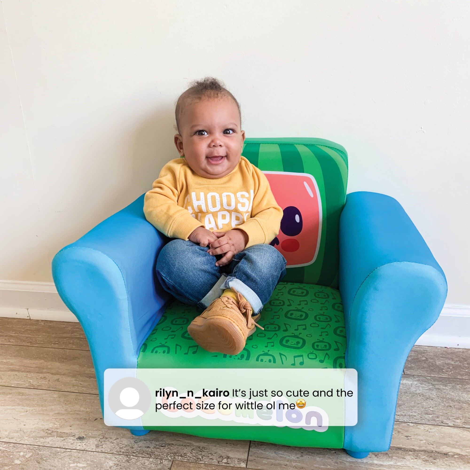 CoComelon Upholstered Chair by Delta Children, Blue/Green