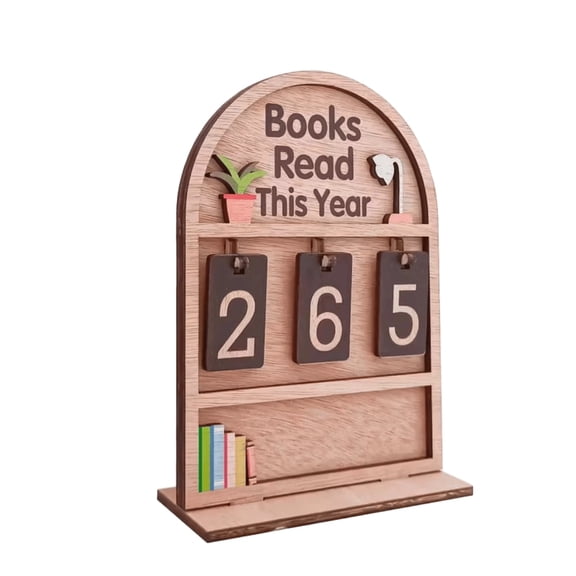 Books Read This Year Tracker, Personalized Wooden Library Book Counter, Books I've Read This Year Sign,Home Library Accessories Bookish Decoration, Gifts for Readers