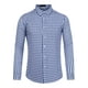 thumbnail image 1 of Camisa a cuadros para hombre, ajuste regular, con botones, manga larga, vestido, camisas a cuadros azul oscuro blanco L, 1 of 6