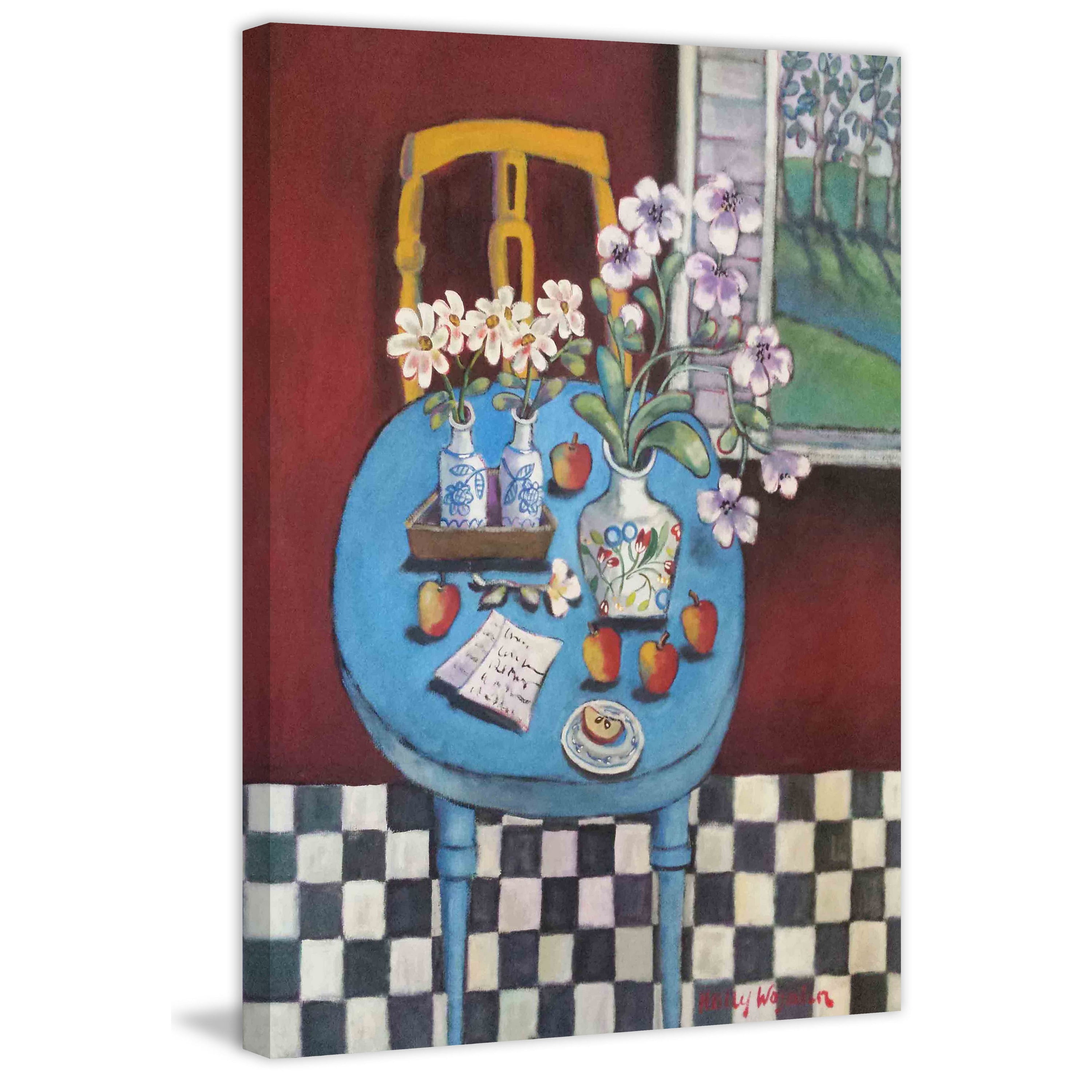 Marmont Hill "La Table En Bleu" Painting Print on Canvas