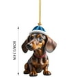 thumbnail image 3 of Dachshund Goat Elk Pig Christmas Ornament - Funny Farm Animal Acrylic Decor for Christmas Tree & Car, Cute Animal Pendant Gift, 3 of 8
