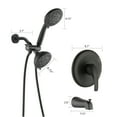 thumbnail image 6 of JERFIT Matte Black 2-in-1 Rain Shower System with Handheld, 7 Spray Modes High Pressure Tub and Shower Combo Set, Wall Mounted ABS Faucet, 6 of 6