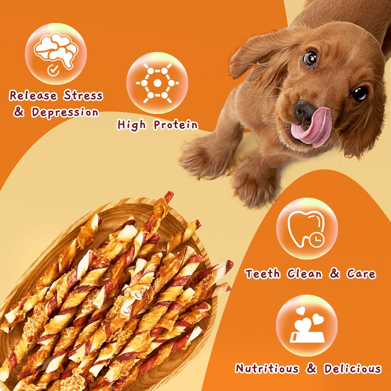 (2 pack) Jungle Calling Dog Treats, Rawhide Chicken Sticks, Chicken Flavor, Rawhide Chews for All Dogs