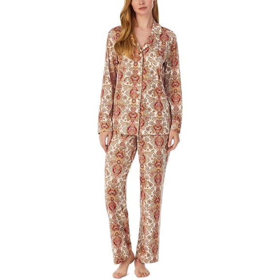 Lauren Ralph Lauren Women's Paisley-Print Pajamas Set - Ivory Paisley, Size Small