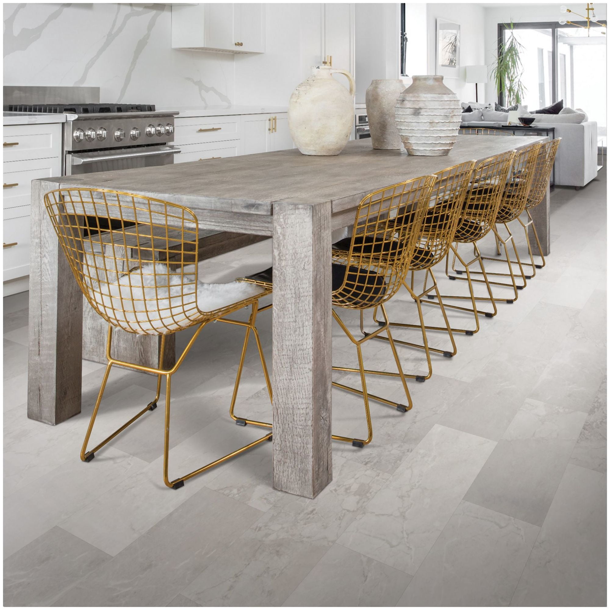 Mohawk Industries VFE13-111 Elite 12" Wide Distressed Vinyl Flooring - Ice Cap Marble