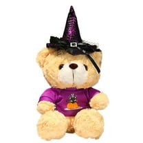 Halloween Teddy Bear Plush Doll with Hat, Cute Bear Stuffed Animal, Halloween Costume Edition, Soft Plush Toy for Kids and Collectors