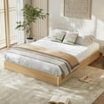 thumbnail image 2 of Queen Bed Frame, Wood Platform Bed with Fluted Design, Low Profile BedFrame, Minimalist Bed Base with Noise-Free, Easy Assembly, No Box Spring Needed, Natural, 2 of 6