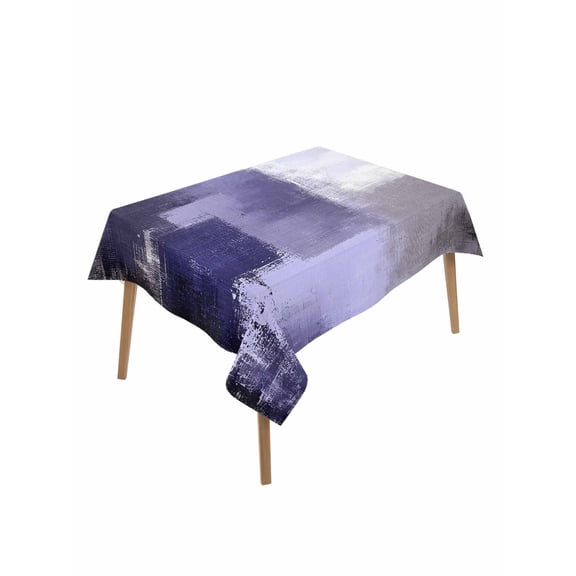 Purple Gray Table Cloth, Modern Oil Painted Art Abstract Geometric Waterproof Tablecloth for Rectangle Tables, Reusable Washable Fabric Table Cover for Restaurant Kitchen Dining Tables 60"x102"