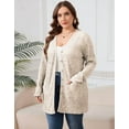 thumbnail image 4 of Drvitor Plus Size Cardigans for Women Lightweight Long Sleeve Open Front Button Up Fall Cardigans with Pockets, Sizes XL-5XL, 4 of 6