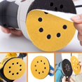 thumbnail image 4 of 5 Inch Sanding Discs, 60 Grit Sandpaper 8 Hole Hook and Loop Sanding Pads Orbital Sander Sander Paper, 100-Pieces, 4 of 5