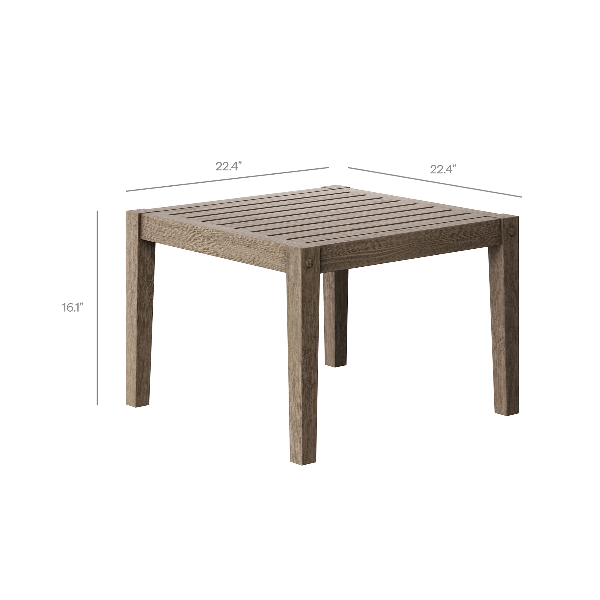 Modway Northlake 5-Piece Outdoor Teak Wood Furniture Set in Weathered Gray Pebble
