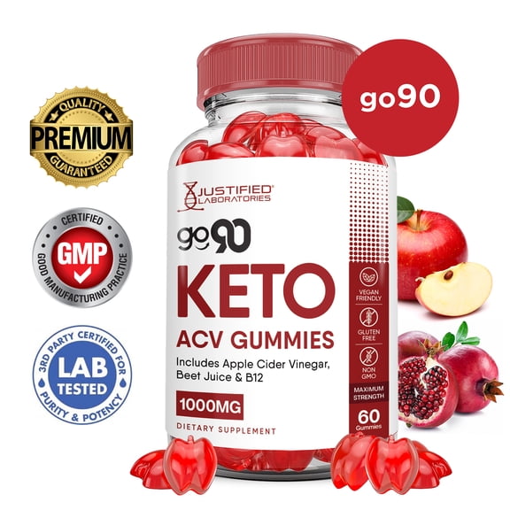 Go 90 Keto ACV Gummies 1000MG Dietary Supplement 60 Gummys