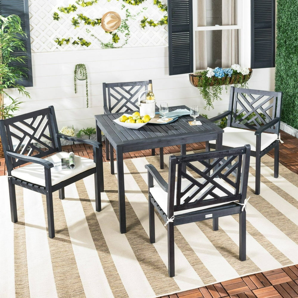 Safavieh Bradbury Outdoor Modern 5 Piece Dining Set with Cushion
