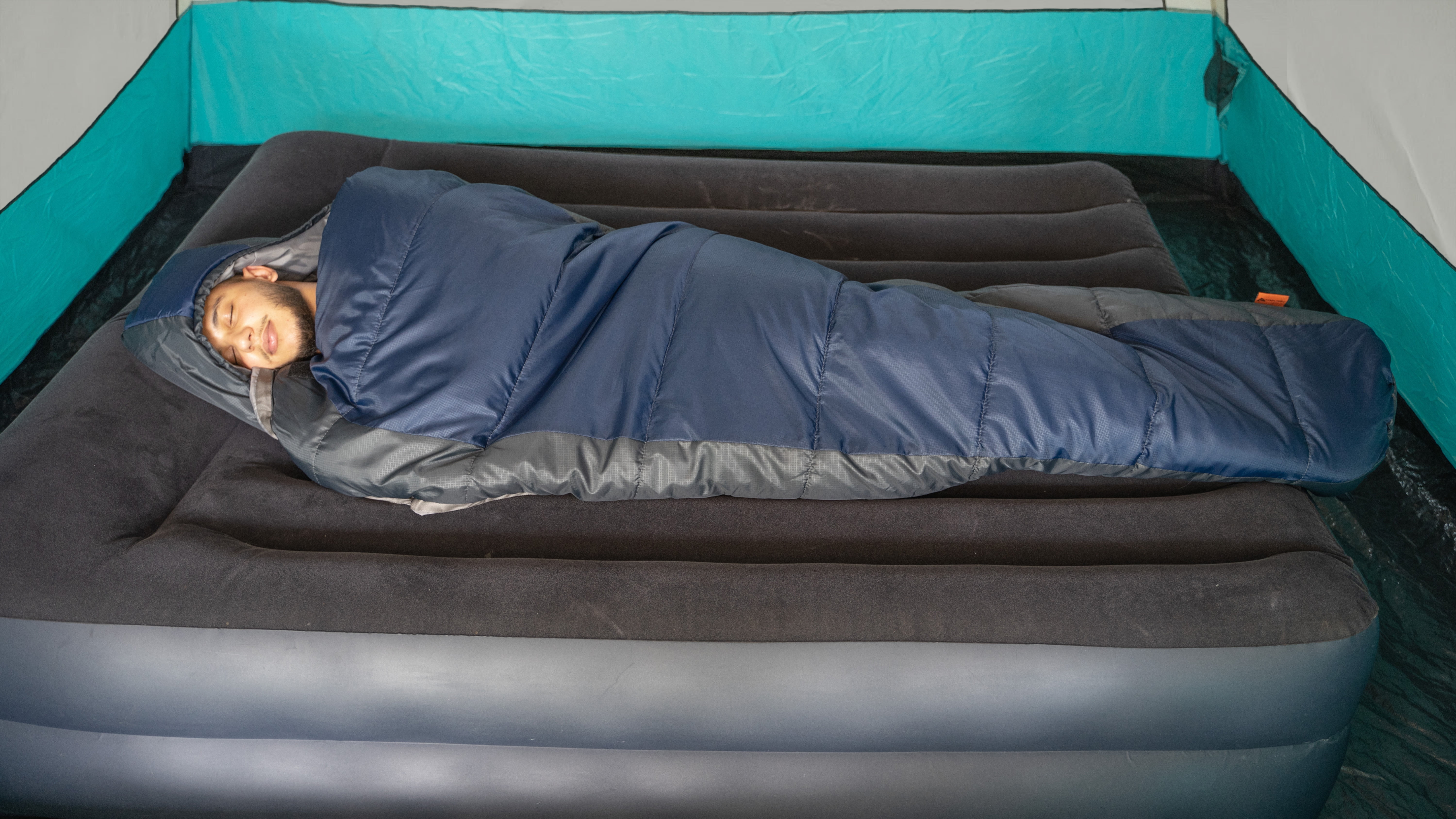 Ozark Trail 30-Degree Cold Weather Mummy Sleeping Bag, Blue, 85"x33"