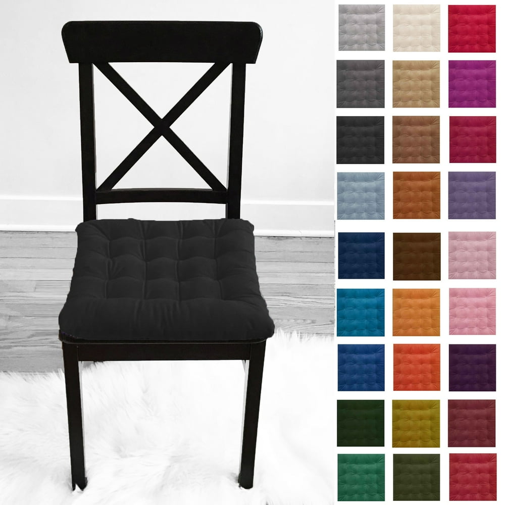 Infinity Collection Square Tufted Velvet Plush Chair Pad/Cushion for