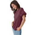 thumbnail image 3 of Womens Short Sleeve Tops Dark Red XXL, 3 of 9