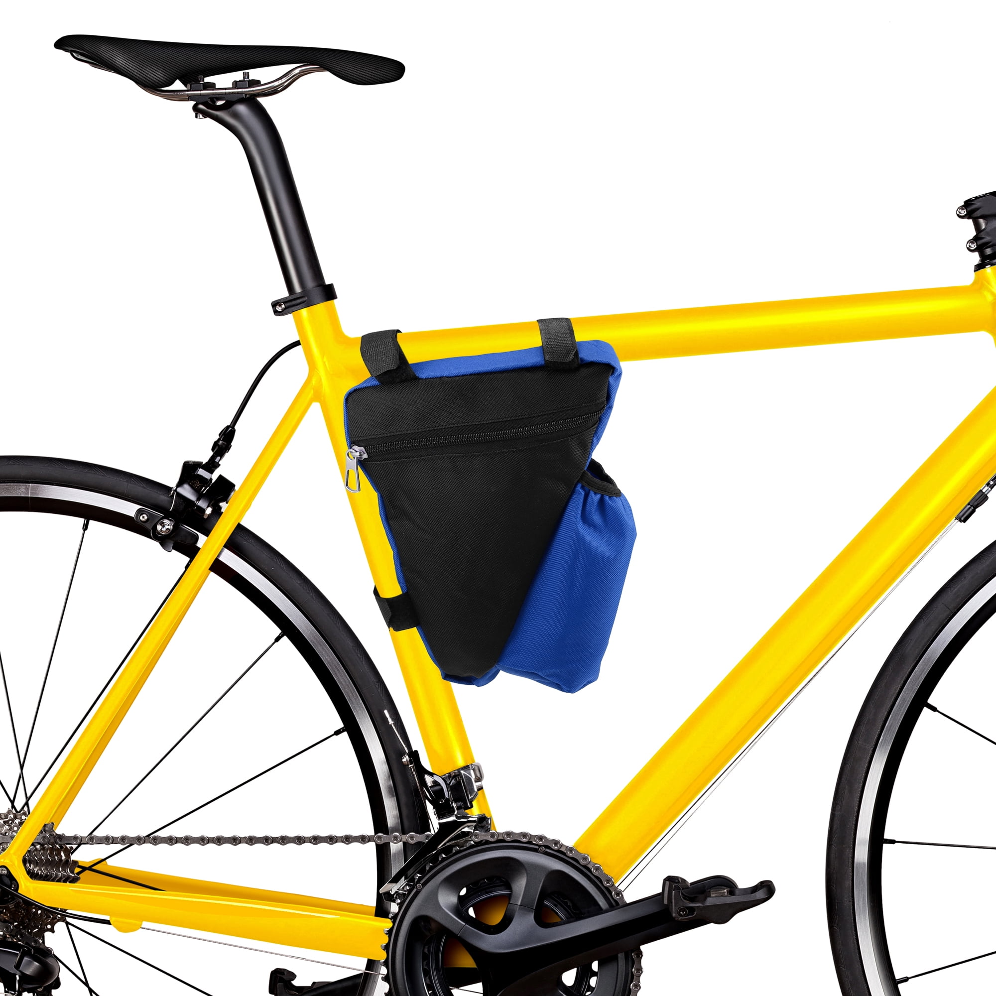 Unique Bargains Bike Triangle Frame Bag with Bottle Holder Cycling Storage Bag Blue