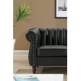 thumbnail image 3 of Uspridefurniture Faux Leather Loveseat, Black, 3 of 5