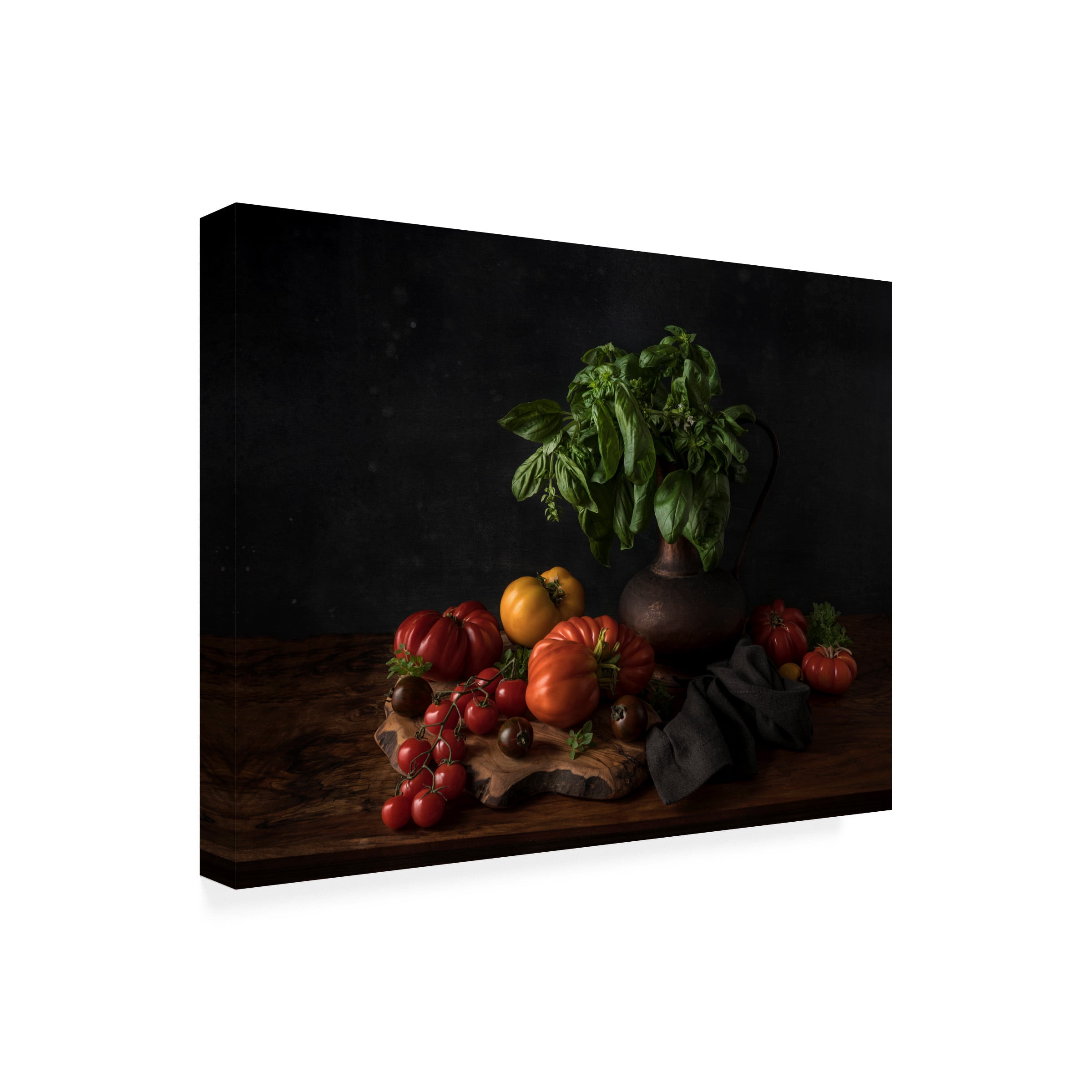 Diana Popescu 'Still Life With Tomatoes And Basil' Canvas Art