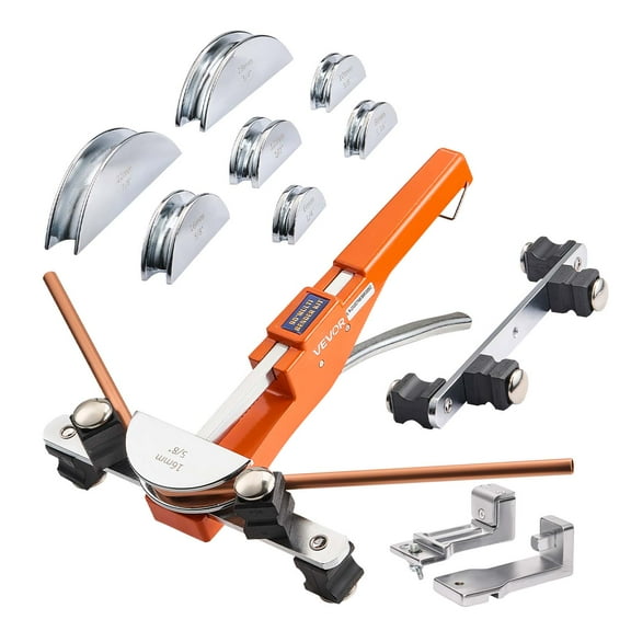 VEVOR Tubing Bender Kit, 1/4 to 7/8 Inch, Compact Ratcheting Tube Pipe Bender, Forward/Reverse Hand Bending Tool, with 7 Aluminium Alloy Dies, for Copper HVAC Air Conditioning Refrigeration Repair