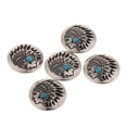 thumbnail image 4 of 5 Pcs Vintage Western Buttons Turquoise Concha Studs For Screwing 30mm For Jacket Blue, 4 of 7