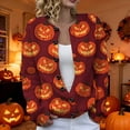 thumbnail image 2 of DHFJKG Cardigan Sweaters For Women Halloween Pumpkin Ghost Outerwear Tops Button Down Knit Sweater, 2 of 5