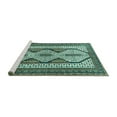 thumbnail image 2 of Ahgly Company Machine Washable Indoor Square Persian Turquoise Blue Traditional Area Rugs, 4' Square, 2 of 4