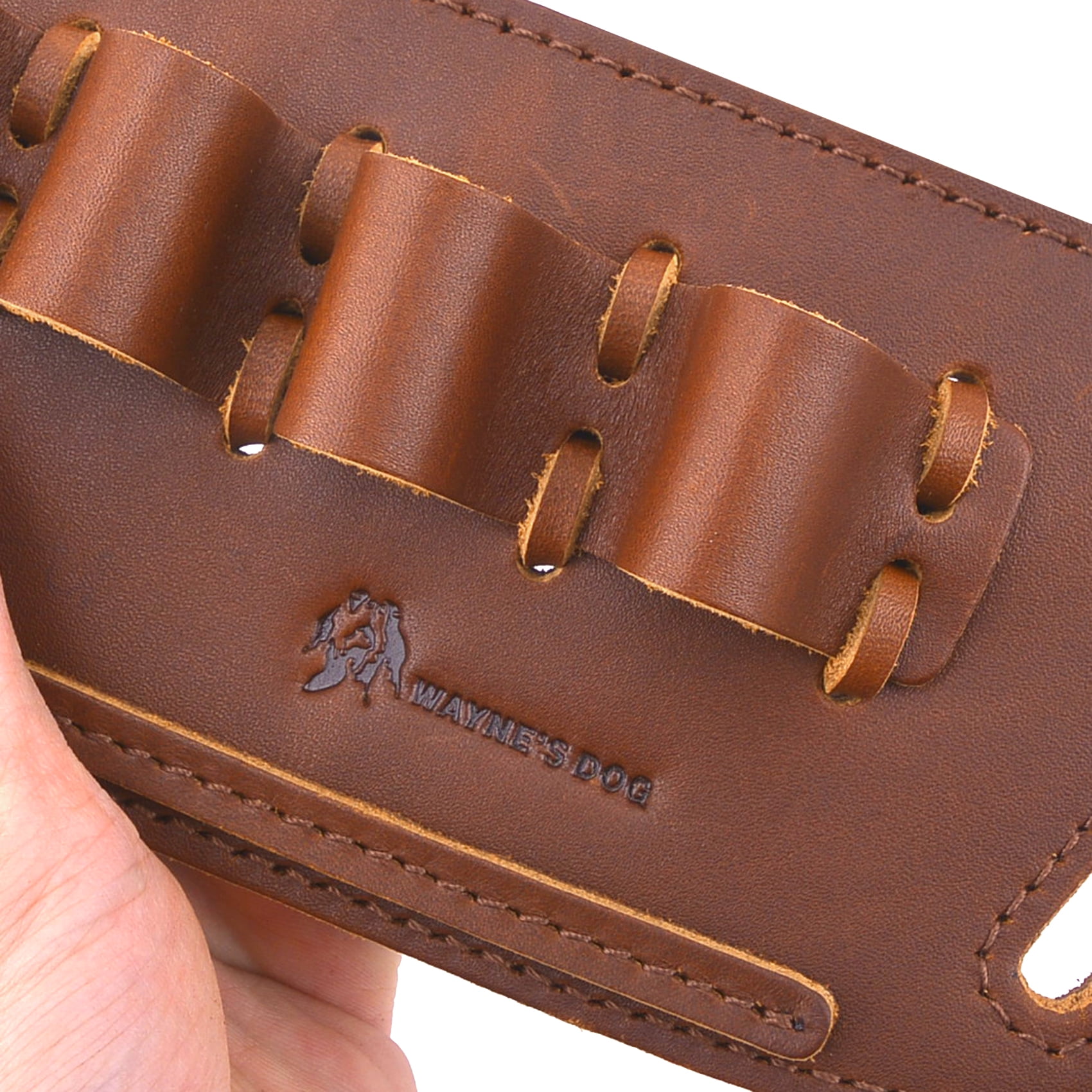 Cowhide Leather Cartridge Ammo Bullet Holder Holster for 12GA  in Brown