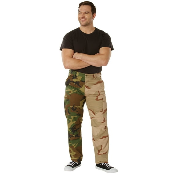 Rothco Two-Tone Camo BDU Pants, Woodland / Tri-Color Camo, S