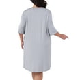 thumbnail image 4 of DARING DIVA Women's Plus Size 3/4 Sleeve Lace Crew Neck Comfy Nightgown 1X Light Gray, 4 of 6