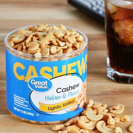 Great Value Lightly Salted Cashew Halves & Pieces, 12 oz - Best Nuts