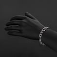 thumbnail image 5 of 10.7mm .925 Sterling Silver Diamond-Cut Flat Figaro Chain Necklace + Bracelet Set, 20 inches, 5 of 7