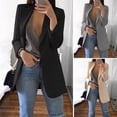 thumbnail image 2 of Women's Solid Long Sleeve Slim Suit Jacket Office Work Business Party Casual Blazer Coat Outwear, 2 of 6