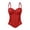 Red, variant on Womens Lace Mesh Corset Bustier Top Padded Cups Elastic Waistband Bustier Top Trendy Top