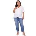 thumbnail image 3 of DARING DIVA Women's Plus Button Down Sheer Knitted Sweater 1X White, 3 of 6