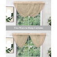 thumbnail image 4 of Khaki Solid Color Sheer Waterfall Valance Curtains for Window, Aesthetics Contemporary Luxury Rod Pocket Sheer Topper Swag Curtains for Living Room, Kitchen 38.5"W x 47.2"L, 1 Panel, 4 of 7