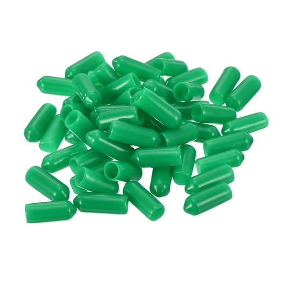Uxcell Screw Thread Protectors End Caps Vinyl 50 Pcs 6mm Dark Green
