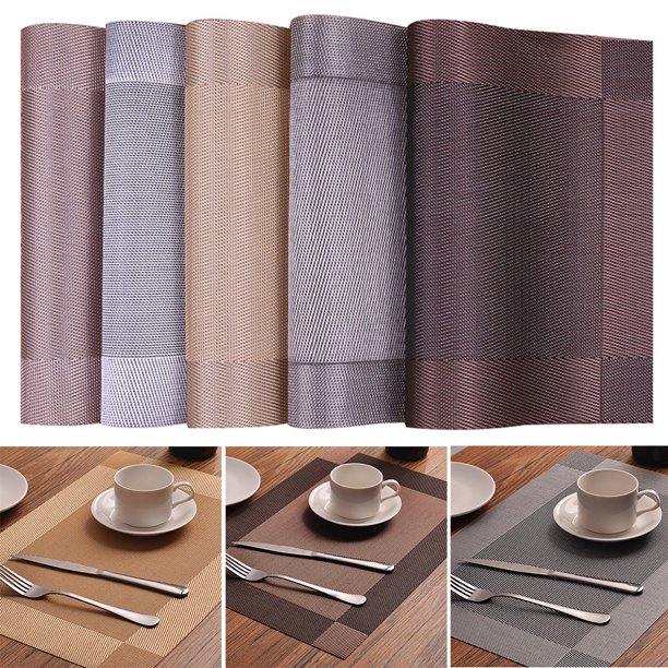 Windfall 45x30cm PVC Placemats for Dining Table, HeatResistant