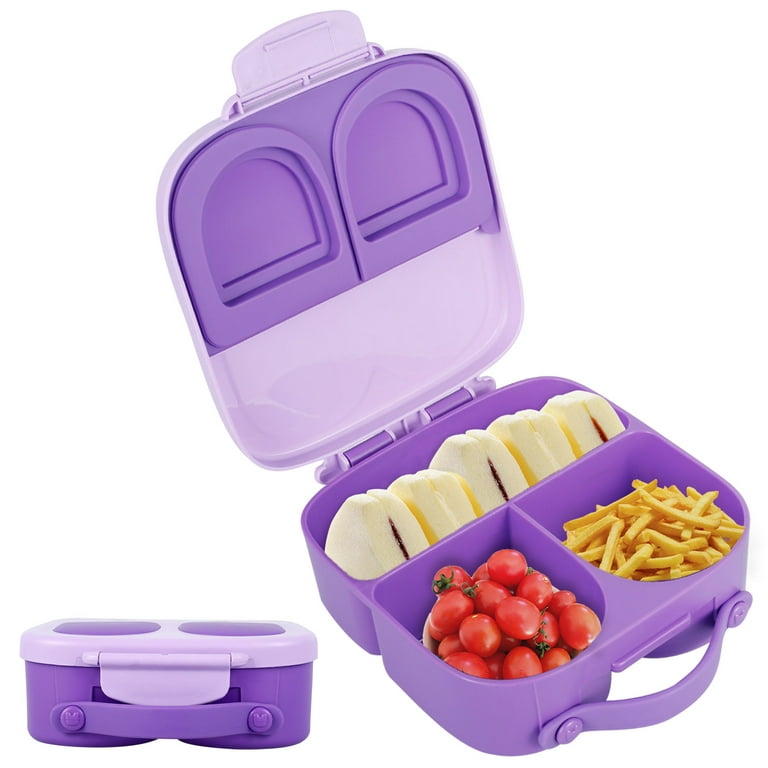  Bento Box for Kids, 3 Compartment Adult Lunch Box, Ideal  Leakproof Lunch Container (1400ml), Built-in Small Dividers and Silicone  Seals, BPA Free, Bunny Series (purple): Home & Kitchen