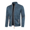 thumbnail image 3 of Men's Lightweight Fleece Full Zip Jacket Stand Collar Soft Warm Windproof Casual Coat with Zipper Pockets, 3 of 4