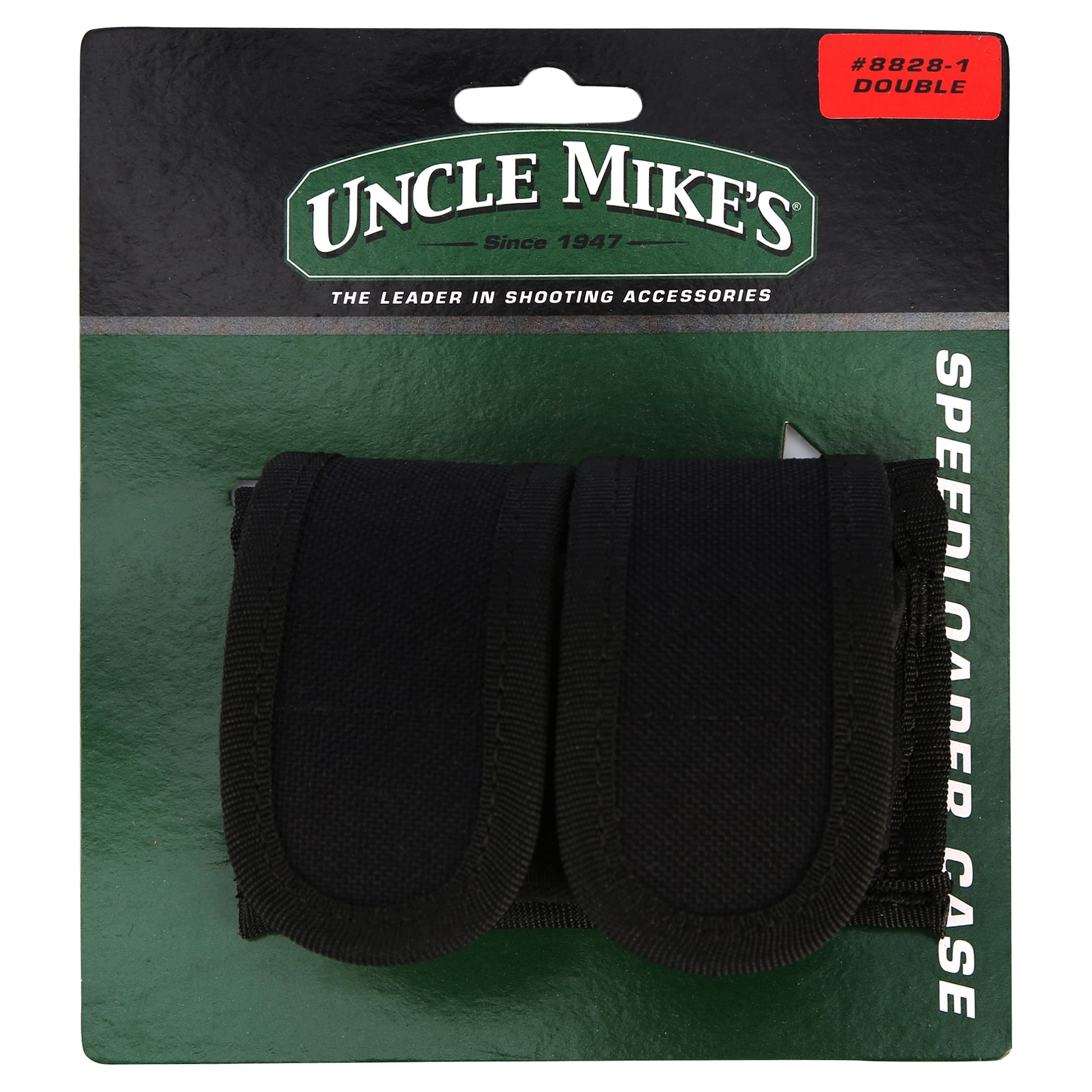 UNCLE MIKES DBL SPEEDLOADER POUCH -1 FITS BELTS UP TO 2.25" BLACK NYLON