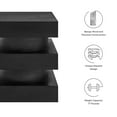 thumbnail image 3 of Coffee Sofa Side End Table, Square, Black, Wood, Living Room Lounge Cafe Lobby Hospitality Restaurant, Modern Contemporary, HB37115, 3 of 8