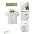 thumbnail image 5 of Happy Cherry Toddler Formal Suit Baby Boy Wedding Clothes Newborn Gentleman Outfit Infant Wear Clothes Summer Shirt Bowtie Suspender Set 6-7 T, 5 of 7