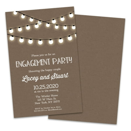 Personalized Light Strings Engagement Party (Best Engagement Party Invitations)